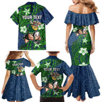 Personalised Canberra Raiders Family Matching Mermaid Dress and Hawaiian Shirt Polynesian Tribal Pattern With Rugby Viking Mascot Art