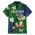 Personalised Canberra Raiders Family Matching Puletasi and Hawaiian Shirt Polynesian Tribal Pattern With Rugby Viking Mascot Art