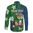 Personalised Canberra Raiders Family Matching Puletasi and Hawaiian Shirt Polynesian Tribal Pattern With Rugby Viking Mascot Art