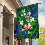 Personalised Canberra Raiders Garden Flag Polynesian Tribal Pattern With Rugby Viking Mascot Art
