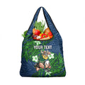 Personalised Canberra Raiders Grocery Bag Polynesian Tribal Pattern With Rugby Viking Mascot Art