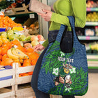 Personalised Canberra Raiders Grocery Bag Polynesian Tribal Pattern With Rugby Viking Mascot Art