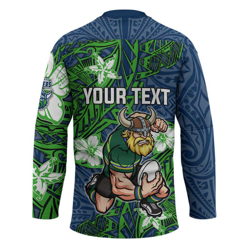 Personalised Canberra Raiders Hockey Jersey Polynesian Tribal Pattern With Rugby Viking Mascot Art