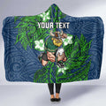 Personalised Canberra Raiders Hooded Blanket Polynesian Tribal Pattern With Rugby Viking Mascot Art
