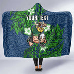 Personalised Canberra Raiders Hooded Blanket Polynesian Tribal Pattern With Rugby Viking Mascot Art