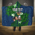 Personalised Canberra Raiders Hooded Blanket Polynesian Tribal Pattern With Rugby Viking Mascot Art