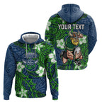Personalised Canberra Raiders Hoodie Polynesian Tribal Pattern With Rugby Viking Mascot Art