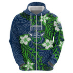 Personalised Canberra Raiders Hoodie Polynesian Tribal Pattern With Rugby Viking Mascot Art