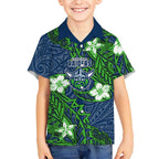 Personalised Canberra Raiders Kid Hawaiian Shirt Polynesian Tribal Pattern With Rugby Viking Mascot Art