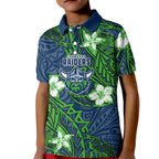 Personalised Canberra Raiders Kid Polo Shirt Polynesian Tribal Pattern With Rugby Viking Mascot Art
