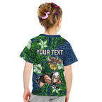 Personalised Canberra Raiders Kid T Shirt Polynesian Tribal Pattern With Rugby Viking Mascot Art