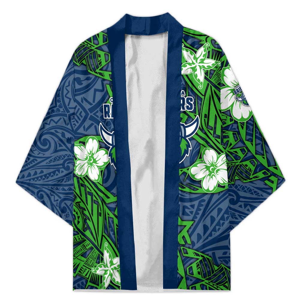 Personalised Canberra Raiders Kimono Polynesian Tribal Pattern With Rugby Viking Mascot Art