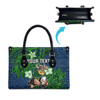 Personalised Canberra Raiders Leather Bag Polynesian Tribal Pattern With Rugby Viking Mascot Art
