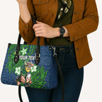 Personalised Canberra Raiders Leather Bag Polynesian Tribal Pattern With Rugby Viking Mascot Art