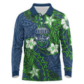 Personalised Canberra Raiders Long Sleeve Polo Shirt Polynesian Tribal Pattern With Rugby Viking Mascot Art