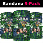 Personalised Canberra Raiders Neck Gaiter Polynesian Tribal Pattern With Rugby Viking Mascot Art