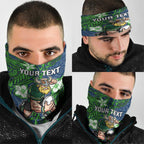 Personalised Canberra Raiders Neck Gaiter Polynesian Tribal Pattern With Rugby Viking Mascot Art