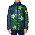 Personalised Canberra Raiders Padded Jacket Polynesian Tribal Pattern With Rugby Viking Mascot Art
