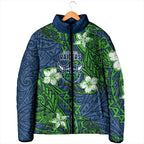 Personalised Canberra Raiders Padded Jacket Polynesian Tribal Pattern With Rugby Viking Mascot Art