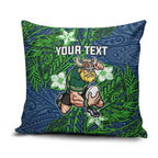 Personalised Canberra Raiders Pillow Cover Polynesian Tribal Pattern With Rugby Viking Mascot Art