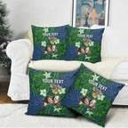 Personalised Canberra Raiders Pillow Cover Polynesian Tribal Pattern With Rugby Viking Mascot Art