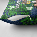 Personalised Canberra Raiders Pillow Cover Polynesian Tribal Pattern With Rugby Viking Mascot Art