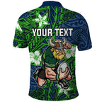 Personalised Canberra Raiders Polo Shirt Polynesian Tribal Pattern With Rugby Viking Mascot Art