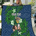 Personalised Canberra Raiders Quilt Polynesian Tribal Pattern With Rugby Viking Mascot Art