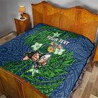 Personalised Canberra Raiders Quilt Polynesian Tribal Pattern With Rugby Viking Mascot Art