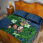 Personalised Canberra Raiders Quilt Bed Set Polynesian Tribal Pattern With Rugby Viking Mascot Art