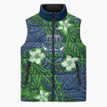 Personalised Canberra Raiders Sleeveless Puffer Jacket Polynesian Tribal Pattern With Rugby Viking Mascot Art