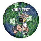 Personalised Canberra Raiders Spare Tire Cover Polynesian Tribal Pattern With Rugby Viking Mascot Art
