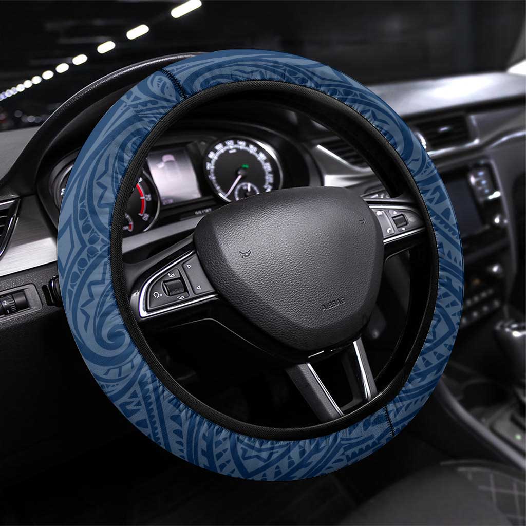 Canberra Raiders Steering Wheel Cover Polynesian Tribal Pattern With Rugby Viking Mascot Art