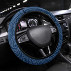 Canberra Raiders Steering Wheel Cover Polynesian Tribal Pattern With Rugby Viking Mascot Art