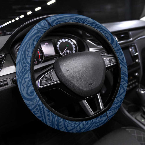 Canberra Raiders Steering Wheel Cover Polynesian Tribal Pattern With Rugby Viking Mascot Art