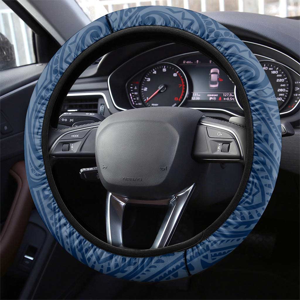 Canberra Raiders Steering Wheel Cover Polynesian Tribal Pattern With Rugby Viking Mascot Art