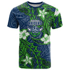 Personalised Canberra Raiders T Shirt Polynesian Tribal Pattern With Rugby Viking Mascot Art