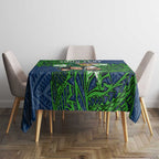 Personalised Canberra Raiders Tablecloth Polynesian Tribal Pattern With Rugby Viking Mascot Art