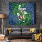 Personalised Canberra Raiders Tapestry Polynesian Tribal Pattern With Rugby Viking Mascot Art