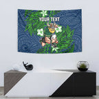 Personalised Canberra Raiders Tapestry Polynesian Tribal Pattern With Rugby Viking Mascot Art