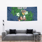 Personalised Canberra Raiders Tapestry Polynesian Tribal Pattern With Rugby Viking Mascot Art