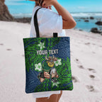 Personalised Canberra Raiders Tote Bag Polynesian Tribal Pattern With Rugby Viking Mascot Art