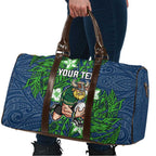 Personalised Canberra Raiders Travel Bag Polynesian Tribal Pattern With Rugby Viking Mascot Art