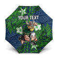 Personalised Canberra Raiders Umbrella Polynesian Tribal Pattern With Rugby Viking Mascot Art