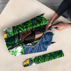 Personalised Canberra Raiders Umbrella Polynesian Tribal Pattern With Rugby Viking Mascot Art