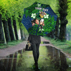 Personalised Canberra Raiders Umbrella Polynesian Tribal Pattern With Rugby Viking Mascot Art