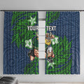 Personalised Canberra Raiders Window Curtain Polynesian Tribal Pattern With Rugby Viking Mascot Art