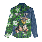 Personalised Canberra Raiders Women Casual Shirt Polynesian Tribal Pattern With Rugby Viking Mascot Art