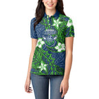 Personalised Canberra Raiders Women Polo Shirt Polynesian Tribal Pattern With Rugby Viking Mascot Art