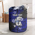 Personalised Canterbury-Bankstown Bulldogs Laundry Basket Polynesian Tribal Pattern With Rugby Bulldog Mascot Art